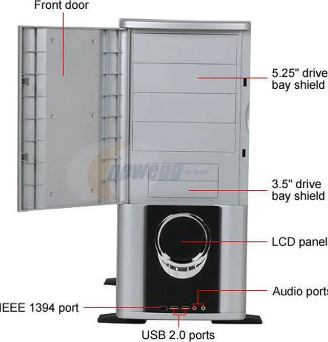Alt view image 4 of 12 - TRICOD 9003 Black / Silver SECC Steel ATX Mid Tower Computer Case 500W Power Supply