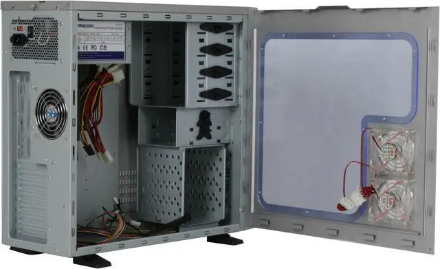 Alt view image 6 of 12 - TRICOD 9003 Black / Silver SECC Steel ATX Mid Tower Computer Case 500W Power Supply