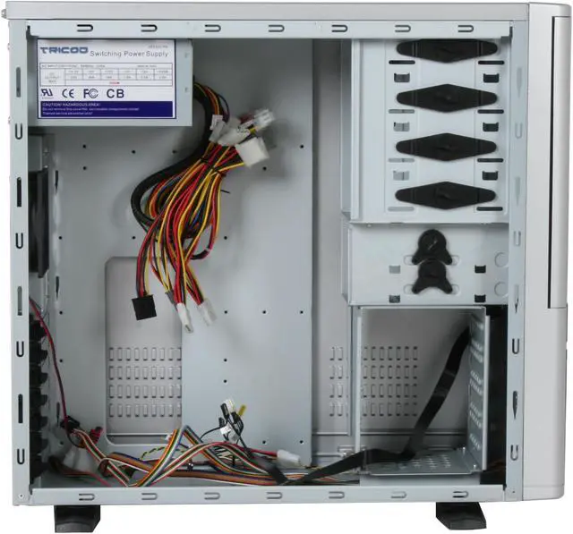 Alt view image 7 of 12 - TRICOD 9003 Black / Silver SECC Steel ATX Mid Tower Computer Case 500W Power Supply