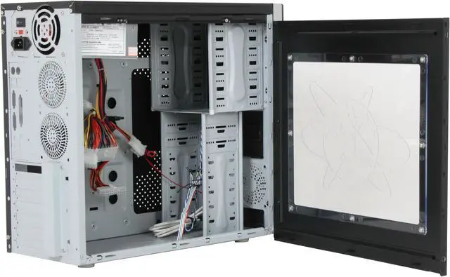 Alt view image 6 of 12 - TRICOD 8068 Black Steel ATX Mid Tower Computer Case 450W Power Supply