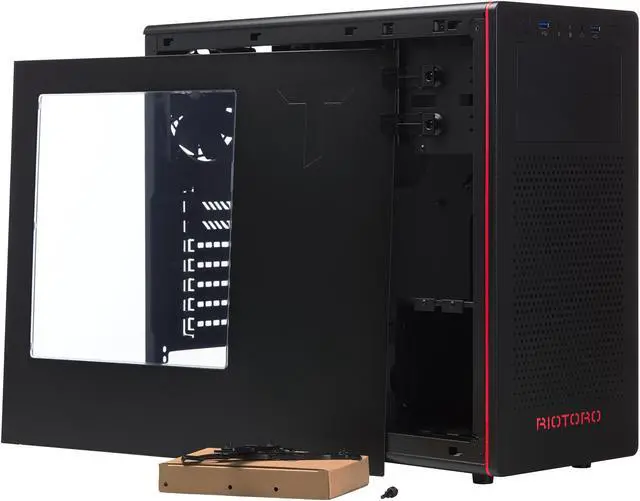 Alt view image 4 of 19 - Riotoro CR480 SPCC Cold Roll Steel ATX Mid Tower Computer Case