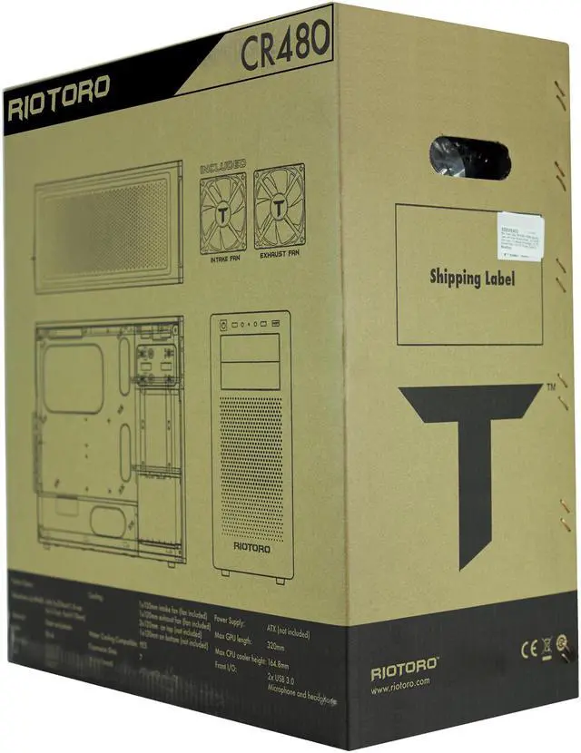 Alt view image 17 of 19 - Riotoro CR480 SPCC Cold Roll Steel ATX Mid Tower Computer Case