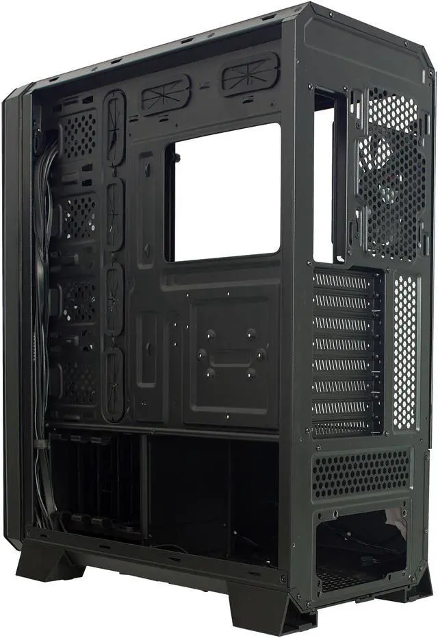 Alt view image 9 of 16 - Riotoro CR1288TG Black Steel / Plastic / Tempered Glass ATX Full Tower Prism Case with RGB, Tempered Glass Window