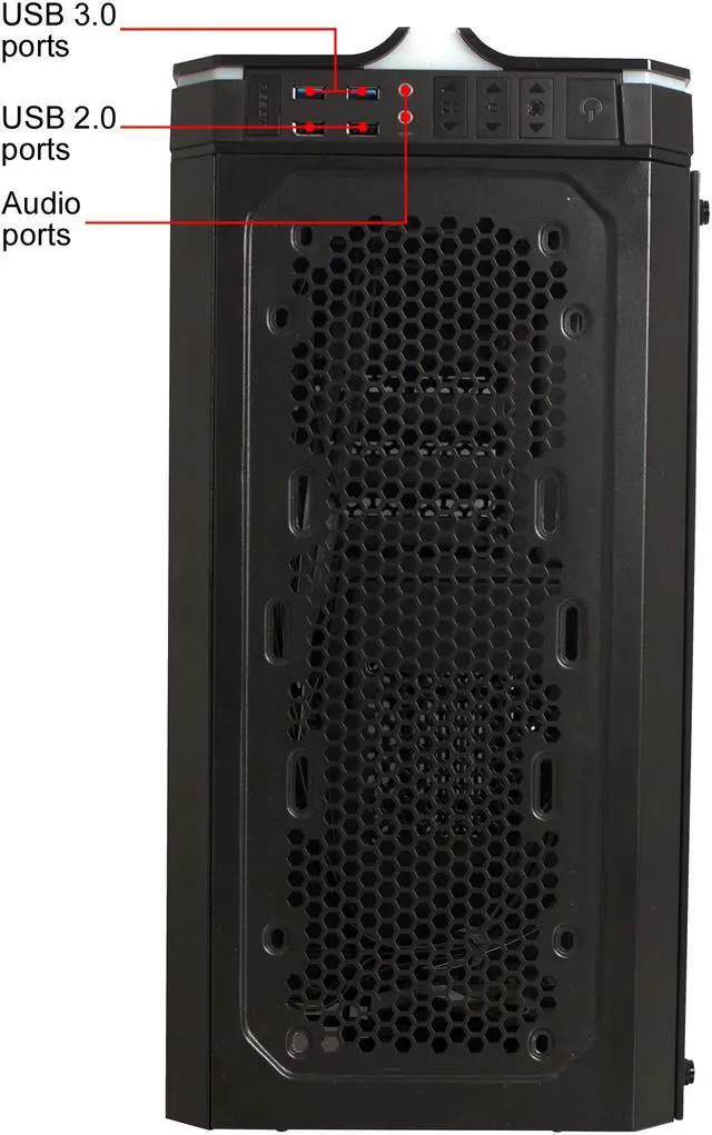 Alt view image 13 of 16 - Riotoro CR1288TG Black Steel / Plastic / Tempered Glass ATX Full Tower Prism Case with RGB, Tempered Glass Window