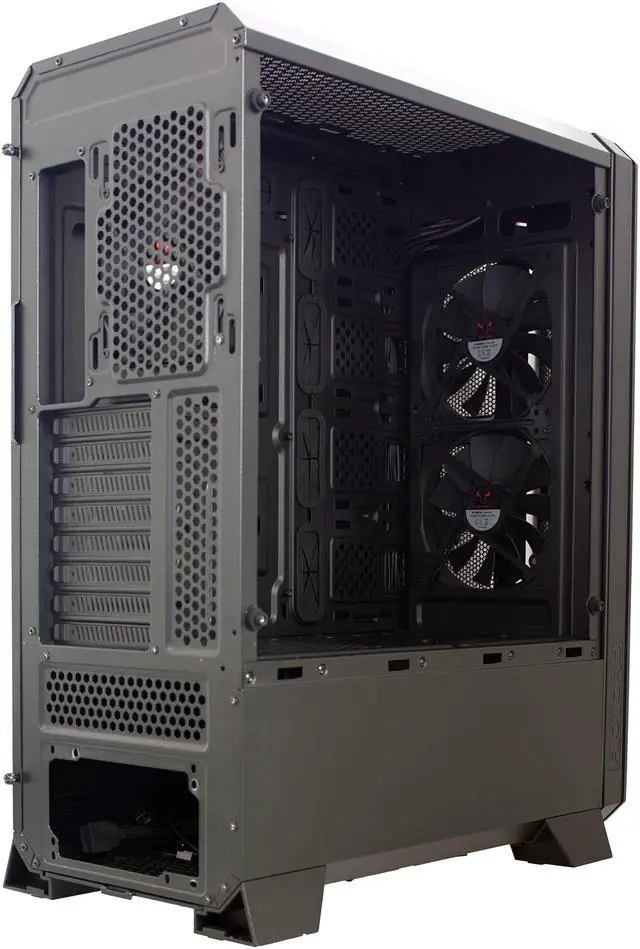 Alt view image 10 of 16 - Riotoro CR1288TG Black Steel / Plastic / Tempered Glass ATX Full Tower Prism Case with RGB, Tempered Glass Window