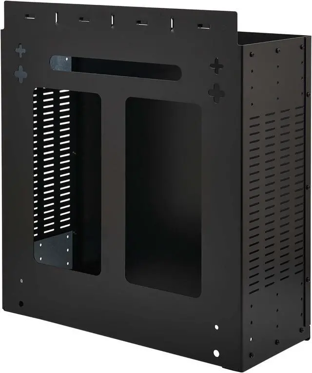 Alt view image 2 of 5 - Tripp Lite SmartRack 4U Low-Profile Vertical-Mount Vented Wall-Mount Mini Rack Enclosure - Black  SRWO4UBRKT