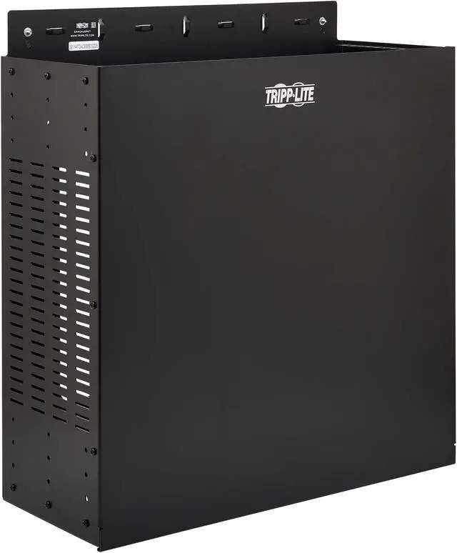 Main image of Tripp Lite SmartRack 4U Low-Profile Vertical-Mount Vented Wall-Mount Mini Rack Enclosure - Black  SRWO4UBRKT