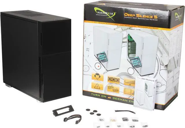 Alt view image 9 of 9 - Nanoxia Deep Silence NXDS5B Black Steel ATX Full Tower Computer Case