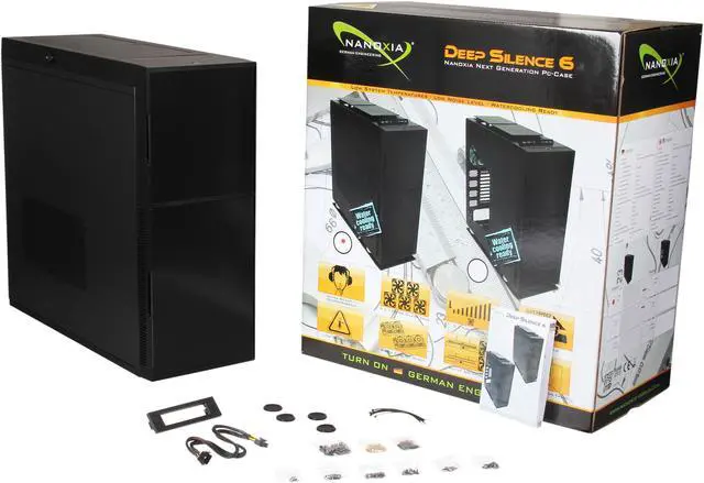 Alt view image 8 of 8 - Nanoxia Deep Silence NXDS6B Black Steel ATX Super Tower Computer Case