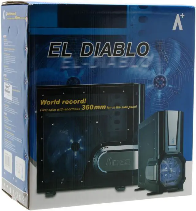 Alt view image 15 of 15 - Tagan Aplus CS-EL Diablo Black 0.8mm SECC ATX Full Tower Computer Case