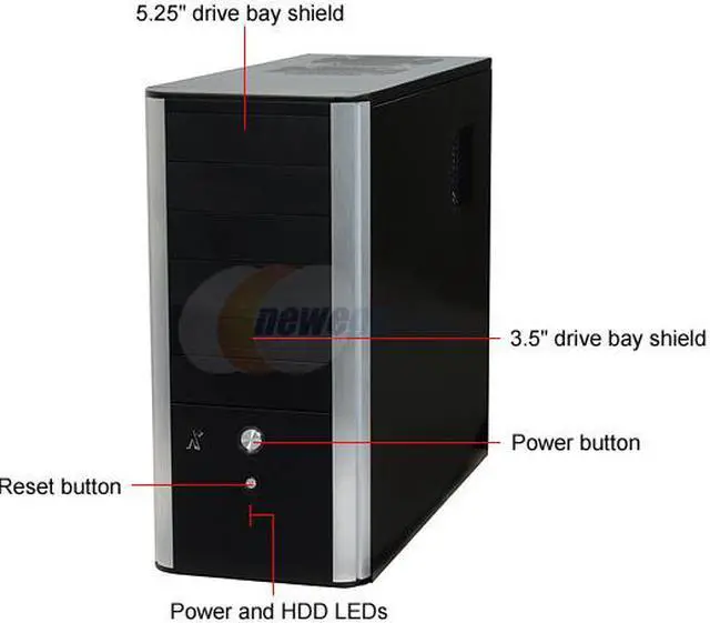 Alt view image 3 of 11 - Tagan CS-A+ Seenium Black Steel / Plastic ATX Mid Tower Computer Case