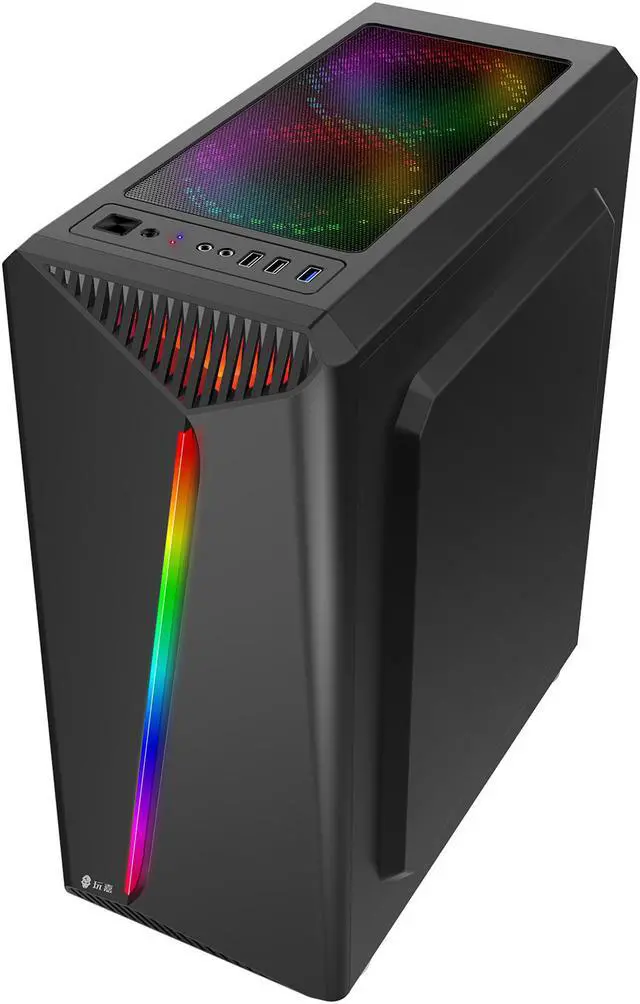 Alt view image 8 of 15 - Bgears b-Vigor RGB Black Steel / Plastic / Tempered Glass ATX Mid Tower Computer Case with RGB Front Panel - OEM
