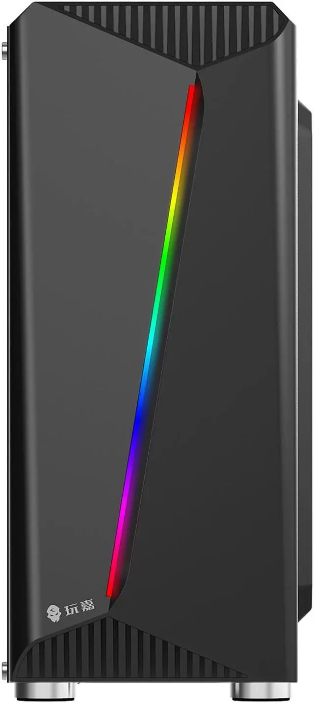Alt view image 2 of 15 - Bgears b-Vigor RGB Black Steel / Plastic / Tempered Glass ATX Mid Tower Computer Case with RGB Front Panel - OEM