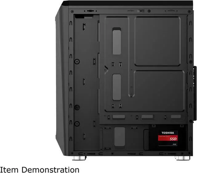 Alt view image 6 of 15 - Bgears b-Vigor RGB Black Steel / Plastic / Tempered Glass ATX Mid Tower Computer Case with RGB Front Panel - OEM