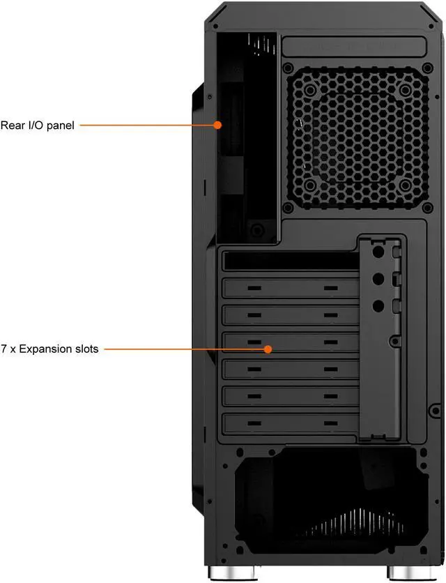 Alt view image 15 of 15 - Bgears b-Vigor RGB Black Steel / Plastic / Tempered Glass ATX Mid Tower Computer Case with RGB Front Panel - OEM