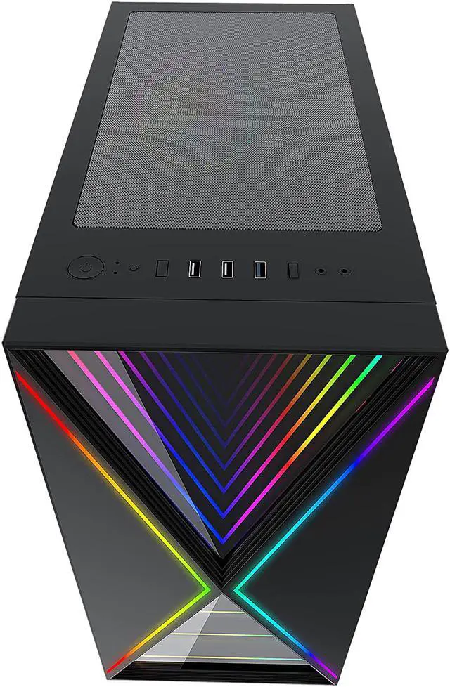 Alt view image 6 of 20 - Bgears b-BlackWidow RGB Black Black ATX Tower Computer Case