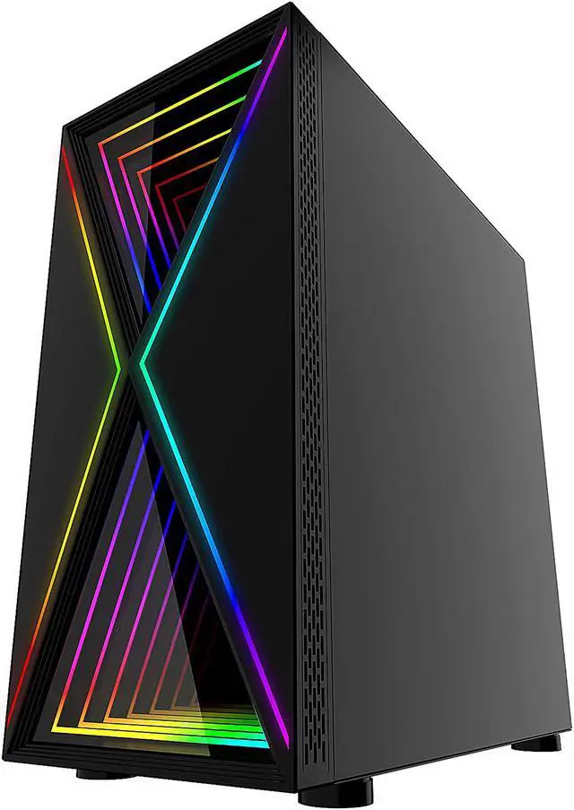 Alt view image 7 of 20 - Bgears b-BlackWidow RGB Black Black ATX Tower Computer Case