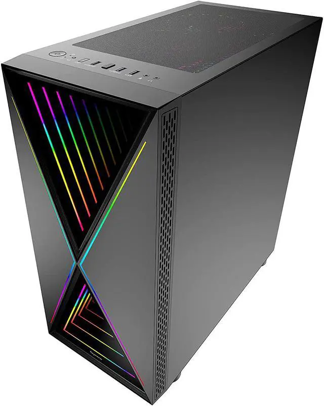 Alt view image 16 of 20 - Bgears b-BlackWidow RGB Black Black ATX Tower Computer Case