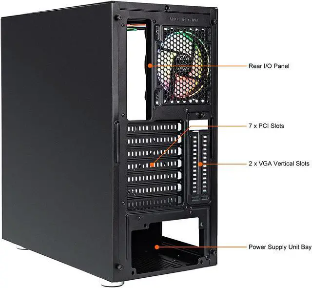Alt view image 19 of 20 - Bgears b-BlackWidow RGB Black Black ATX Tower Computer Case