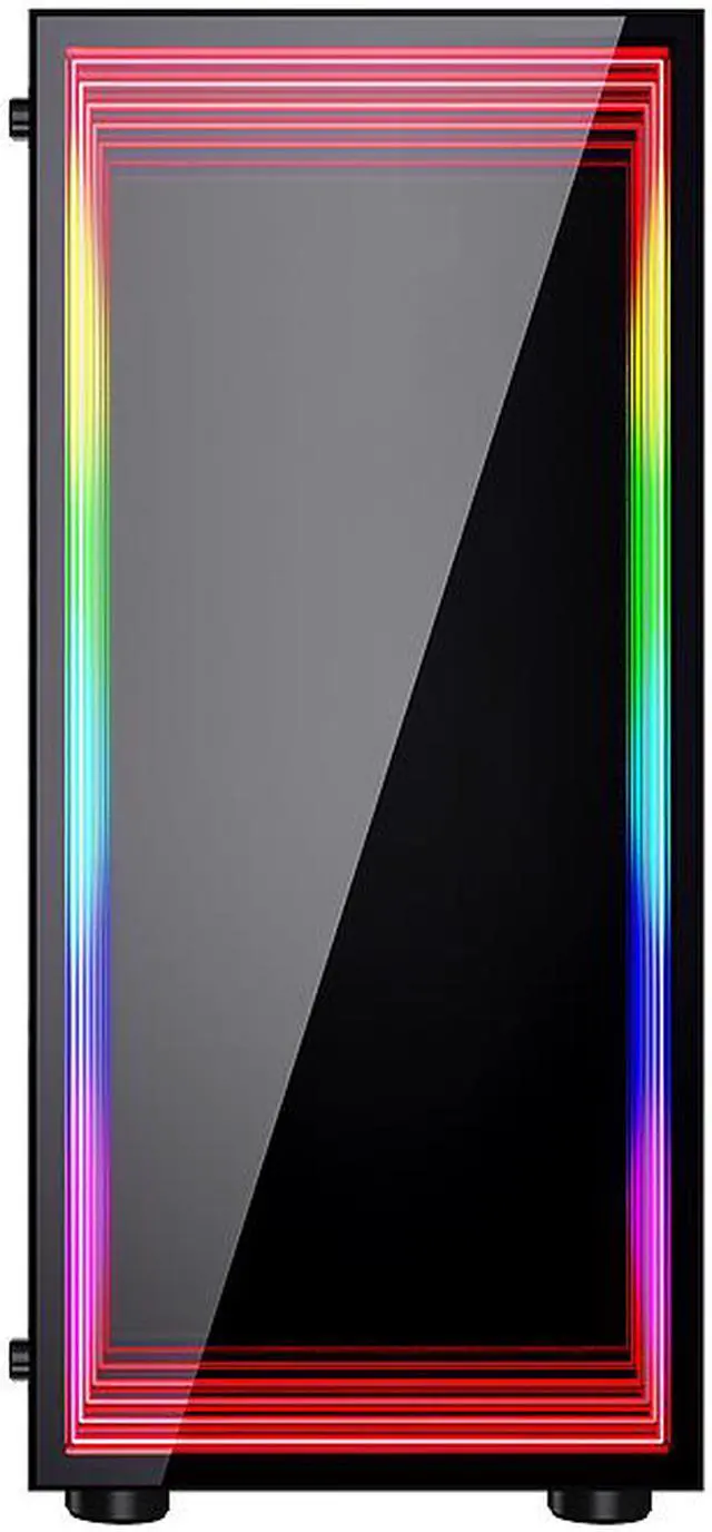 Alt view image 3 of 19 - Bgears B-Optillusion Mid Tower ATX Glass Mirror LED Black Optical Illusion PC Gaming Computer Case ARGB LED