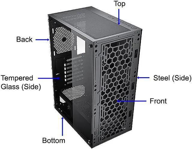 Alt view image 10 of 19 - Bgears B-Optillusion Mid Tower ATX Glass Mirror LED Black Optical Illusion PC Gaming Computer Case ARGB LED
