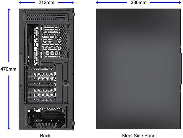 Alt view image 11 of 19 - Bgears B-Optillusion Mid Tower ATX Glass Mirror LED Black Optical Illusion PC Gaming Computer Case ARGB LED
