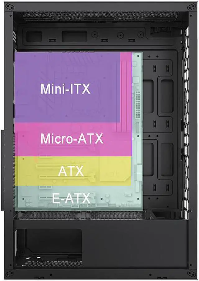 Alt view image 13 of 19 - Bgears B-Optillusion Mid Tower ATX Glass Mirror LED Black Optical Illusion PC Gaming Computer Case ARGB LED