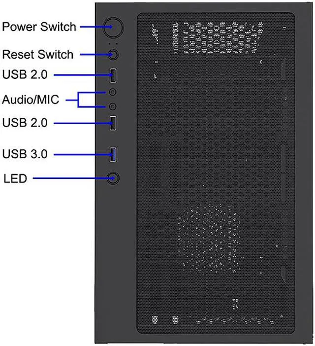 Alt view image 18 of 19 - Bgears B-Optillusion Mid Tower ATX Glass Mirror LED Black Optical Illusion PC Gaming Computer Case ARGB LED
