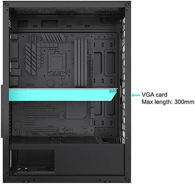 Alt view image 19 of 19 - Bgears B-Optillusion Mid Tower ATX Glass Mirror LED Black Optical Illusion PC Gaming Computer Case ARGB LED