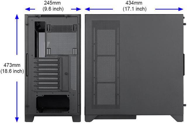Alt view image 7 of 13 - Bgears b-Pellucid ATX Black Middle Tower ATX Tempered Glass Slim Mid Tower Crystal-Clear View with In?nity Tempered Glass Design