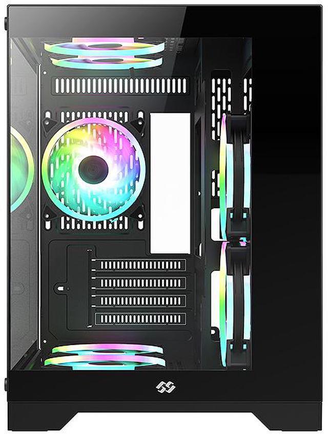Alt view image 2 of 13 - Bgears b-Pellucid MicroATX Black Micro ATX Tower Case, Tempered Glass Compact Design
