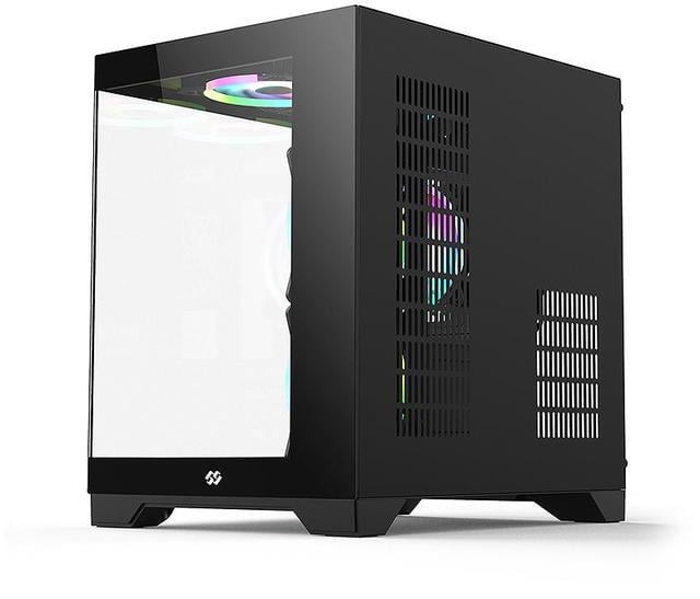 Alt view image 3 of 13 - Bgears b-Pellucid MicroATX Black Micro ATX Tower Case, Tempered Glass Compact Design