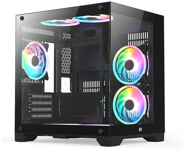 Alt view image 6 of 13 - Bgears b-Pellucid MicroATX Black Micro ATX Tower Case, Tempered Glass Compact Design