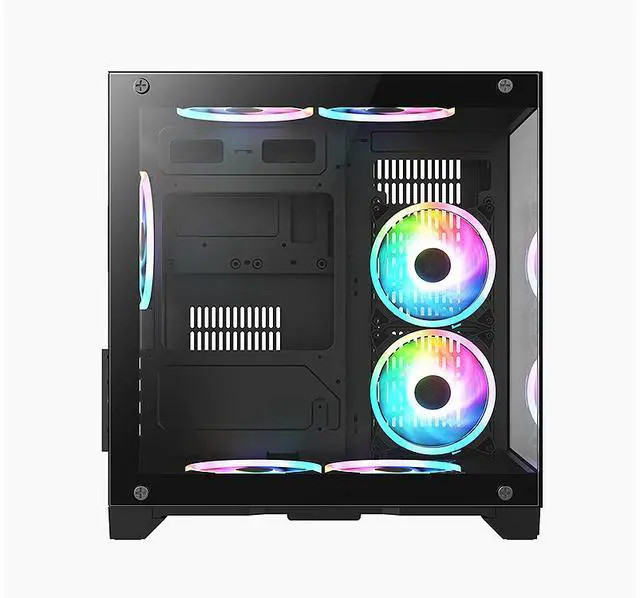 Alt view image 8 of 13 - Bgears b-Pellucid MicroATX Black Micro ATX Tower Case, Tempered Glass Compact Design