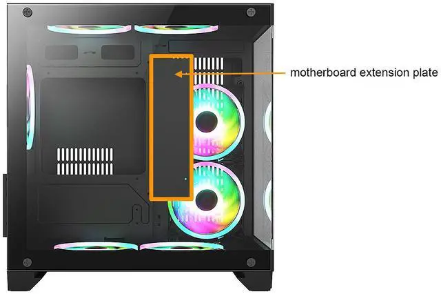 Alt view image 12 of 13 - Bgears b-Pellucid MicroATX Black Micro ATX Tower Case, Tempered Glass Compact Design
