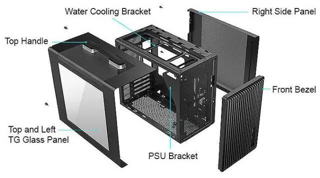 Alt view image 2 of 7 - Bgears Black Micro ATX Cases, b-Pellucid Mini - Black, Micro-ATX / ITX  BG30132