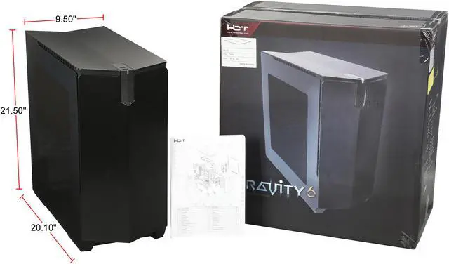Alt view image 10 of 10 - HBT Gravity6 TC-600GA-BOV1 Aluminum / SECC ATX Mid Tower Computer Case