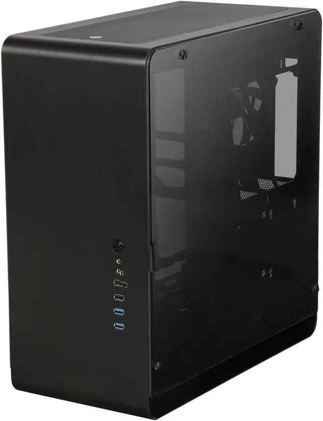 Alt view image 3 of 9 - Jonsbo UMX4 Window Version BK ATX Mid-Tower Case, Dual Tempered Glass Panels, Brushed Aluminum Rounded Corners