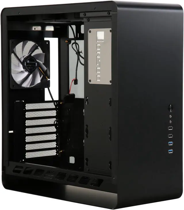 Alt view image 7 of 9 - Jonsbo UMX4 Window Version BK ATX Mid-Tower Case, Dual Tempered Glass Panels, Brushed Aluminum Rounded Corners