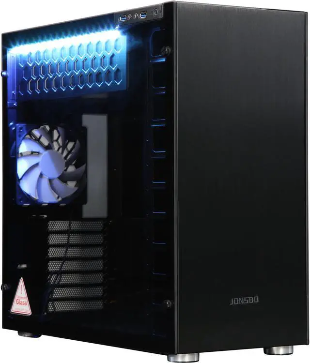Main image of Jonsbo C4 B ATX Mid-Tower Case, Dual Tempered Glass Panels, Black Aluminum-Magnesium Alloy Body
