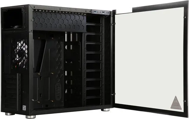 Alt view image 5 of 9 - Jonsbo C4 B ATX Mid-Tower Case, Dual Tempered Glass Panels, Black Aluminum-Magnesium Alloy Body