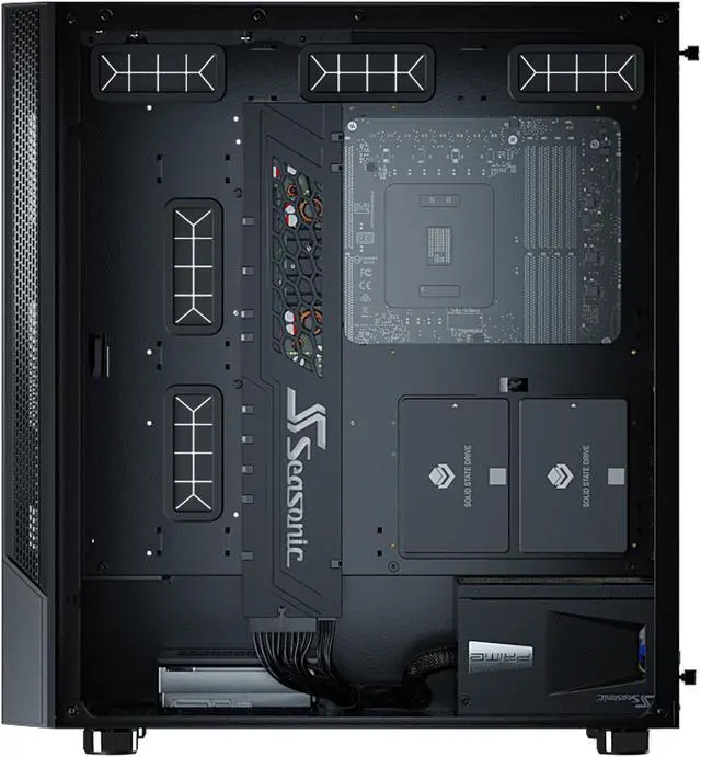 Alt view image 5 of 11 - Seasonic ARCH Q503 Mid-tower Case with Seasonic CONNECT 750W 80 PLUS Gold Power Supply, Seasonic CONNECT Module, Three Pre-installed Fans, Removable Dust Filters, Power Supply with Fan Control, Glass Side Panels, Ultimate Cable Management
