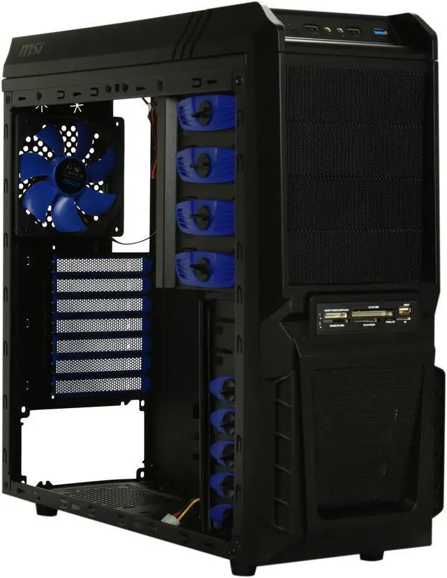 Alt view image 7 of 10 - MSI Nighthawk IN-9390 Black Steel ATX Mid Tower Computer Case