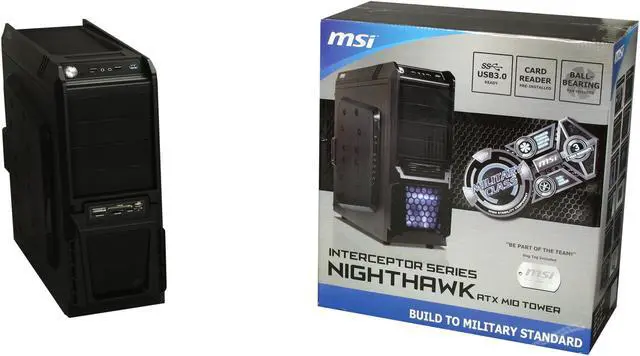 Alt view image 10 of 10 - MSI Nighthawk IN-9390 Black Steel ATX Mid Tower Computer Case
