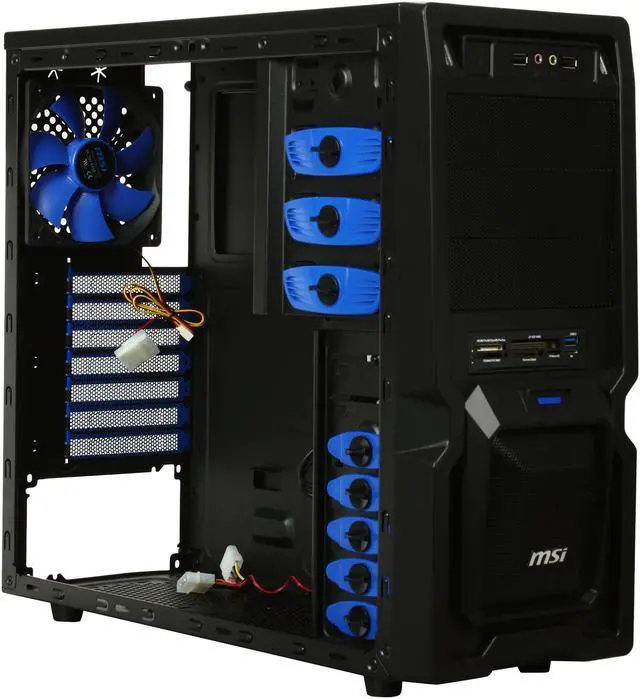 Alt view image 7 of 9 - MSI Raptor IN-9410 Black Steel ATX Mid Tower Computer Case