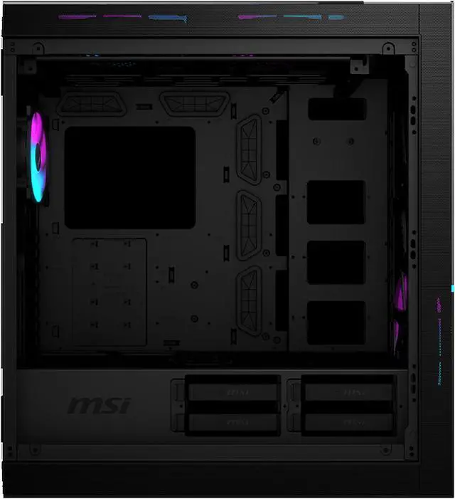 Alt view image 9 of 14 - MSI MPG SEKIRA 500X Mid-Tower Aluminum and Steel Computer Case Designed for up to EATX Motherboards with USB 3.2 Gen 2 Type-C, 2x Tool-Less Tempered Glass, and Five Case Fans included.