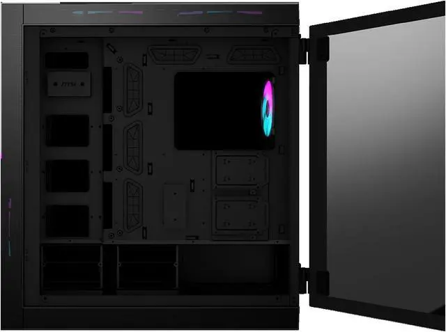Alt view image 12 of 14 - MSI MPG SEKIRA 500X Mid-Tower Aluminum and Steel Computer Case Designed for up to EATX Motherboards with USB 3.2 Gen 2 Type-C, 2x Tool-Less Tempered Glass, and Five Case Fans included.