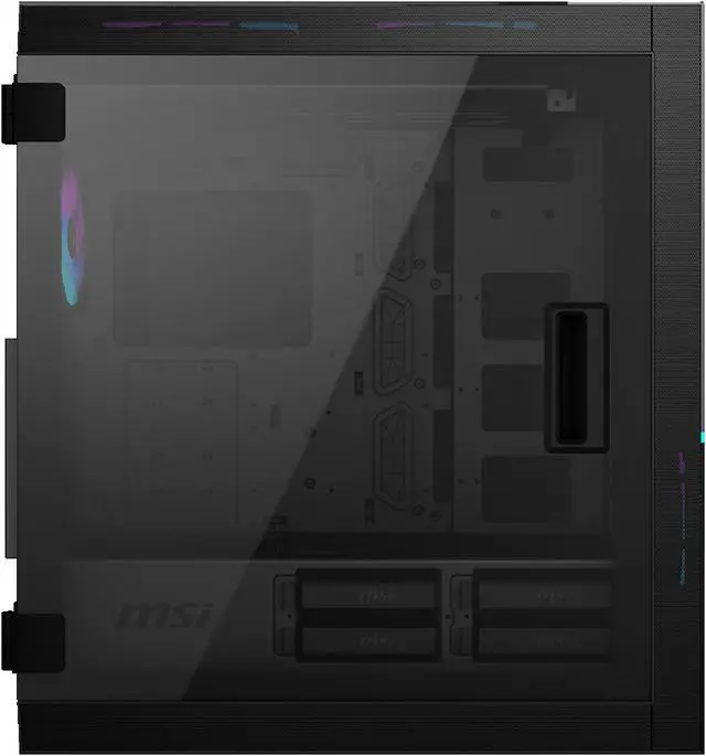 Alt view image 8 of 14 - MSI MPG SEKIRA 500X Mid-Tower Aluminum and Steel Computer Case Designed for up to EATX Motherboards with USB 3.2 Gen 2 Type-C, 2x Tool-Less Tempered Glass, and Five Case Fans included.