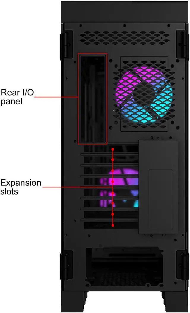 Alt view image 14 of 14 - MSI MPG SEKIRA 500X Mid-Tower Aluminum and Steel Computer Case Designed for up to EATX Motherboards with USB 3.2 Gen 2 Type-C, 2x Tool-Less Tempered Glass, and Five Case Fans included.