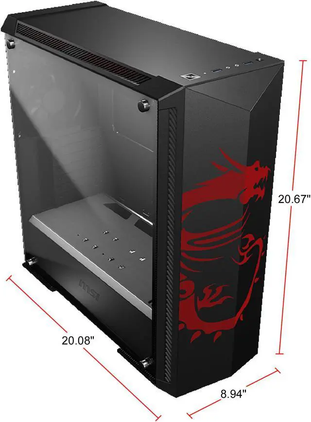 Alt view image 6 of 14 - MSI MPG GUNGNIR 100D Mid Tower Chassis Support up to EATX Motherboard, Side Panel of 4mm Tempered Glass, 120mm Fan, Reserved Cooling Space and Front USB 3.0 Ports
